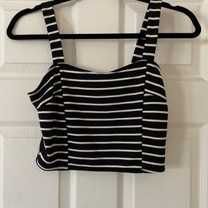 Black & white crop top tank